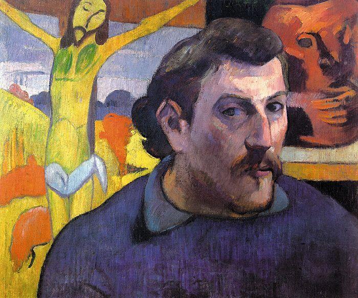 Paul Gauguin Self Portrait with Yellow Christ Norge oil painting art